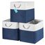OrganiHaus Aufbewahrungsbox 33x33cm 3er-Set, Würfelkörbe aus Stoff mit Seilgriffen, Faltbare Aufbewahrungswürfel für Kallax Organizer, Ablagekörbe für das Kinderzimmer Navy blau