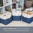 OrganiHaus Aufbewahrungsbox 30x30cm 4er-Set, Würfelkörbe aus Stoff mit Seilgriffen, Faltbare Aufbewahrungswürfel für Kallax Organizer, Ablagekörbe für das Kinderzimmer Navy blau