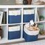 OrganiHaus Aufbewahrungsbox 28x28cm 4er-Set, Würfelkörbe aus Stoff mit Seilgriffen, Faltbare Aufbewahrungswürfel für Kallax Organizer, Ablagekörbe für das Kinderzimmer Navy blau