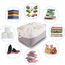 Mangata 3 Stück aufbewahrungskorb Stoff, aufbewahrungsbox groß Schrank, Korb aufbewahrung Stoff mit Seil für Spielzeug, kleiderschrank, Regale, Kleidung (Faltbare,XL, Grau Weiß)
