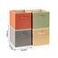BrilliantJo Aufbewahrungsbox aus Stoff in 4er Set, 33 x 38 x 33 cm Faltbare Aufbewahrungskiste mit Griffe Ordnungssystem Korb für Schrank Regal Spind 4-Farbige-Set