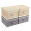 BrilliantJo Aufbewahrungsboxen mit Deckel, Faltbarer Aufbewahrungskorb für Kleidung mit Griff für Spielzeug, Bücher, Schrank, Schlafzimmer, Zuhause, Beige+Grau Set 33,5 * 31,75 * 17,5 cm