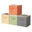 BrilliantJo Aufbewahrungsbox aus Stoff in 4er Set, 27 x 27 x 28 cm Faltbare Aufbewahrungskiste mit Griffe Ordnungssystem Korb für Schrank Regal Spind 4-Farbige-Set