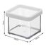 Rotho Loft quadratische Vorratsdose 0,5l mit Deckel und Dichtung, Kunststoff (SAN) BPA-frei, transparent/weiss, 0,5l (10,0 x 10,0 x 7,2 cm)
