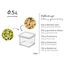 Rotho Loft quadratische Vorratsdose 0,5l mit Deckel und Dichtung, Kunststoff (SAN) BPA-frei, transparent/weiss, 0,5l (10,0 x 10,0 x 7,2 cm)