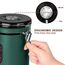ROCKY&CHAO Kaffeedose Luftdicht aus Edelstahl 1,8L Kaffeebhnen Behälter mit Sichtfenster an der Seite Vorratsdose für 600g Tee Nüsse Kakao Länger und Frisch Bleiben (Grün)
