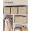 SONGMICS Aufbewahrungsbox 3er Set, zusammenklappbar, Stoffboxen aufbewahren, 50 x 30 x 30 cm, für Kleiderschrank, 2 Griffe, Etikette, für Schlafzimmer Wohnzimmer, sandbeige ROB450K01