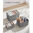 SONGMICS Aufbewahrungsbox 3er Set, zusammenklappbar, Stoffboxen aufbewahren, 30 x 20 x 15 cm, für Kleiderschrank, 2 Griffe, Etikette, für Schlafzimmer Wohnzimmer, schilfgrau ROB415G01