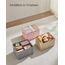 SONGMICS Aufbewahrungsbox 3er Set, zusammenklappbar, Stoffboxen aufbewahren, 40 x 30 x 24 cm, für Kleiderschrank, 2 Griffe, Etikette, für Schlafzimmer Wohnzimmer, pastellrosa ROB440R01