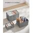 SONGMICS Aufbewahrungsbox 3er Set, zusammenklappbar, Stoffboxen aufbewahren, 50 x 30 x 30 cm, für Kleiderschrank, 2 Griffe, Etikette, für Schlafzimmer Wohnzimmer, schilfgrau ROB450G01
