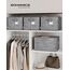 SONGMICS Aufbewahrungsbox 3er Set, zusammenklappbar, Stoffboxen aufbewahren, 40 x 30 x 24 cm, für Kleiderschrank, 2 Griffe, Etikette, für Schlafzimmer Wohnzimmer, schilfgrau ROB440G01