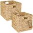 HMF Aufbewahrungskorb, Korb geflochten aus Wasserhyazinthe Seegras | 2er Set | passend für Kallax | 32 x 34,5 x 32 cm