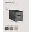 SONGMICS Aufbewahrungsbox 3er Set, zusammenklappbar, Stoffboxen aufbewahren, 50 x 30 x 30 cm, für Kleiderschrank, 2 Griffe, Etikette, für Schlafzimmer Wohnzimmer, tintenschwarz ROB450B01