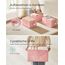 SONGMICS Aufbewahrungsbox 3er Set, zusammenklappbar, Stoffboxen aufbewahren, 40 x 30 x 24 cm, für Kleiderschrank, 2 Griffe, Etikette, für Schlafzimmer Wohnzimmer, pastellrosa ROB440R01