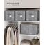 SONGMICS Aufbewahrungsbox 3er Set, zusammenklappbar, Stoffboxen aufbewahren, 50 x 30 x 30 cm, für Kleiderschrank, 2 Griffe, Etikette, für Schlafzimmer Wohnzimmer, schilfgrau ROB450G01