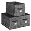 SONGMICS Aufbewahrungsbox 3er Set, zusammenklappbar, Stoffboxen aufbewahren, 50 x 30 x 30 cm, für Kleiderschrank, 2 Griffe, Etikette, für Schlafzimmer Wohnzimmer, tintenschwarz ROB450B01
