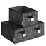 SONGMICS Aufbewahrungsbox 3er Set, zusammenklappbar, Stoffboxen aufbewahren, 30 x 20 x 15 cm, für Kleiderschrank, 2 Griffe, Etikette, für Schlafzimmer Wohnzimmer, tintenschwarz ROB415B01