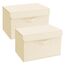 DIMJ Aufbewahrungsboxen mit Deckel, Faltbare Aufbewahrungskiste mit Griff, Aufbewahrungskorb Stoff, Ordnungsboxen Kleiderschrank Organizer, Faltbox für Kleidung, 2 Stück, Lichtbeige
