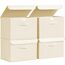 DIMJ Aufbewahrungsboxen mit Deckel, Faltbare Aufbewahrungskiste mit Griff, Aufbewahrungskorb, Ordnungsboxen Kleiderschrank Organizer Stoff Faltbox für Kleidung, 4 Stück, Beige