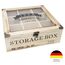 ToCi Teebox Holz Natur mit 9 Fächern – Rechteckige Teekiste mit Sichtfenster im Vintage-Look - Teedose zur Aufbewahrung von Teebeuteln, Gewürzen & Kleinteilen | 24 x 24 x 8,5 cm