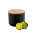 Moritz & Moritz Keramik Vorratsdose Schwarz 400 ml - Beschreibbar – Keramik Aufbewahrungsdose mit Deckel aus Bambus - Dose mit Deckel für Mehl, Kaffee, Müsli oder Badutensilien