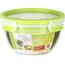 EMSA Clip & Go Salatbox, 1 L, mit Einsätzen für Toppings und Dressing, 100 Prozent dicht, mit Frischedichtung, Transparent, Hellgrün, Made in Germany, 518097