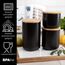 Moritz & Moritz 3x Vorratsdosen Schwarz 400ml, 600ml & 900 ml - Beschreibbar – 3x Keksdosen Keramik mit Deckel aus Bambus – Keramik Aufbewahrungsdose