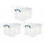 Really Useful Aufbewahrungsboxen 3er-Pack 35 l farblos
