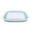 SAMMART 7.7L Collapsible Tub - Foldable Dish Tub - Portable Washing Basin - Space Saving Plastic Washtub (White/Lake Green, small)
