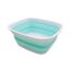 SAMMART 7.7L Collapsible Tub - Foldable Dish Tub - Portable Washing Basin - Space Saving Plastic Washtub (White/Lake Green, small)