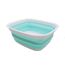 SAMMART 9,45L (2,5 Gallons) Collapsible Tub - Foldable Dish Tub - Portable Washing Basin - Space Saving Plastic Washtub (Weiß/Seegrün, M)