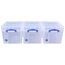 Really Useful Aufbewahrungsboxen 3er-Pack 35 Litre XL transparent