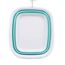 SAMMART 9,45L (2,5 Gallons) Collapsible Tub - Foldable Dish Tub - Portable Washing Basin - Space Saving Plastic Washtub (Weiß/Seegrün, M)
