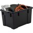 Iris Ohyama, Aufbewahrungsboxen aus Kunststoff mit Deckel und Clipverschluss, 21L, 3er Set, nestbar, BPA-frei, Dachboden, Schuppen, Garage, SK-210, Schwarz