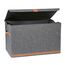LOVE IT STORE IT Premium Aufbewahrungsbox mit Deckel groß - Truhe aus Leinen - Verstärkt mit Holz - Extra stabil - Grau - 62x37,5x39 cm