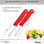 Schwertkrone® Schälmesser 2er Set [MADE IN SOLINGEN - GERMANY] - Gemüsemesser Obstmesser - Küchenmesser klein scharf - Schneidemesser Kartoffelschälmesser - Allzweckmesser (2x rot - 6cm Klinge)