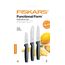 Fiskars Kleines Messer-Set, 3-teilig, Functional Form, Schälmesser, Allzweckmesser & Tischmesser, Functional Form, Edelstahl/Kunststoff, Schwarz, 1057561