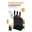 Fiskars Design-Messerblock mit 5 Messern, Functional Form, Inklusive Gemüsemesser, Tomatenmesser, Santoku Kochmesser, Kochmesser und Brotmesser, Kunststoff, Schwarz, 1057554