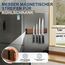 ENOKING Magnetleiste Messer 40 cm, Messerblock Magnetisch ohne Messer, Magnet Messerhalter aus Akazienholz mit 4 Haken