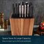 KITCHENDAO XL Akazienholz Universal-Messerblock-Halter für Scheren und Schärfstab – Messerhalter für sichere, platzsparende Messeraufbewahrung – Einzigartiges Schlitz-Design zum Schutz der Klinge