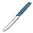 Victorinox Swiss Modern Brotzeitmesser-Set, 2-teilig, Extra Scharfe Klinge, Wellenschliff, 11 cm, Kunststoffgriff, Rostfreier Stahl, blau