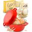 KRUSTENZAUBER Gusseisen Topf Brot Backen [inkl. Gärkorb] - Hochwertiger Emaille Topf 26cm - Idealer gusseiserner Brottopf zum Backen, Gusseisentopf Brotbacken, Brot Backen Zubehör…