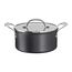Tefal Jamie Oliver Cook's Classics Kochtopf 24 cm, antihaftbeschichtet, ofenfest, Induktion, Glasdeckel, genieteter Griff, harteloxiertes Aluminium, 24 cm Kochtopf + Deckel, H9124644, Schwarz