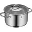 WMF Aparto Kochtopf groß 20cm, mit Glasdeckel, Fleischtopf, Induktionsgeeignet, 3,3l, Cromargan Edelstahl, poliert, unbeschichtet