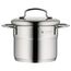 WMF Mini Kochtopf klein 12cm, Metalldeckel, Fleischtopf Induktion 1l, Cromargan Edelstahl, stapelbar, für kleine Portionen, Singlehaushalte