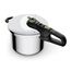 Tefal P2584402 Secure Trendy Schnellkochtopf 8 L mit Korb | 2-Stufen-Garregler: Intensivstufe 117°C, Schonstufe 112°C | Induktions-Kapselboden | für alle Herdarten | Edelstahl/Schwarz/Grün