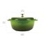 Amazon Basics Rund Schmortopf aus emailliertem Gusseisen, mit Deckel, 6.9 L, Grün
