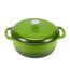 Amazon Basics Schmortopf aus emailliertem Gusseisen, mit Deckel, 5,7 L, Grün