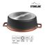 STONELINE Cocotte Bräter Induktion mit Deckel 32 cm, 6,6 L, Topf Antihaft Beschichtung mit echten Steinpartikeln, Bratentopf Schmortopf für alle Herdarten und Backofengeeignet, Farbe: Schwarz/Roségold