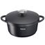 TEFAL TRATTORIA E21844 Schmortopf 20cm | Aluguss | Gussdeckel | Antihaft-Beschichtung | gute Wärmespeicherung | Schmorgerichte | Silikon Griffschutz | Bratentopf | induktionsgeeignet | Schwarz
